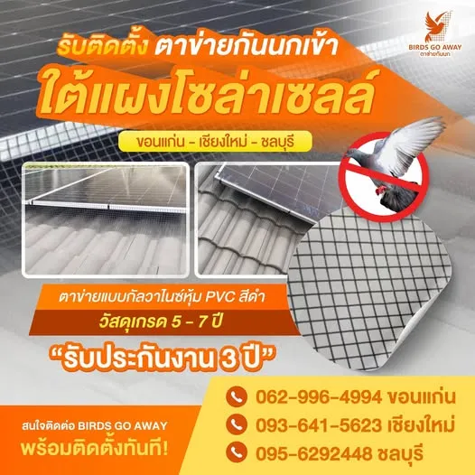 ติดตั้งตาข่ายกันนก โกดังสินค้า เชียงใหม่